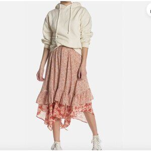 FREE  PEOPLE Zuma Drippy Floral Tiered Skirt Size 8
